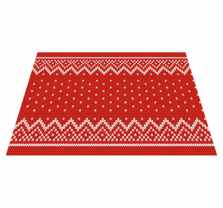 Festive Knit Pattern Christmas vinyl rug - TenStickers