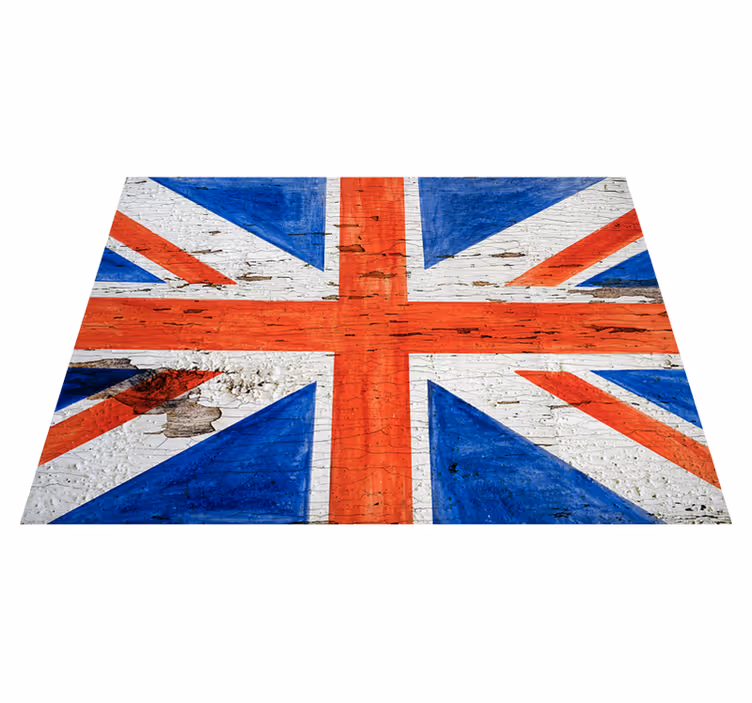 Distressed Union Jack world map vinyl rug - TenStickers