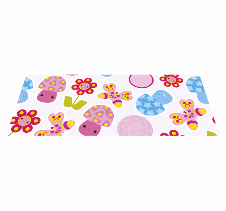 Colorful Nursery Shapes kids vinyl rug - TenStickers