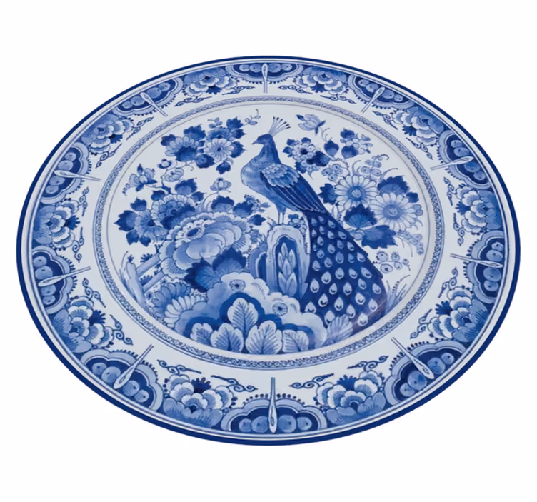 Peacock Porcelain animal vinyl rug - TenStickers