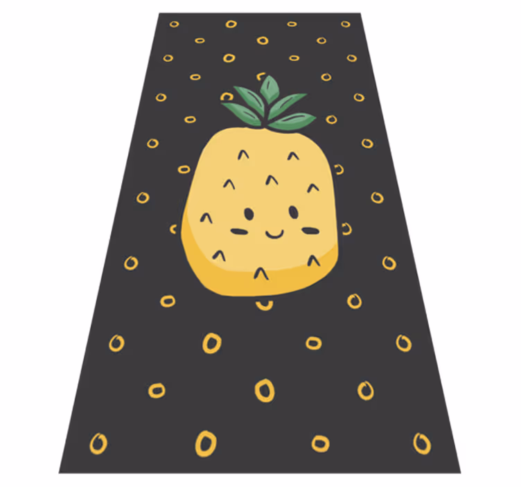 Vinyl rug pineapple with leaves floral rug - TenStickers