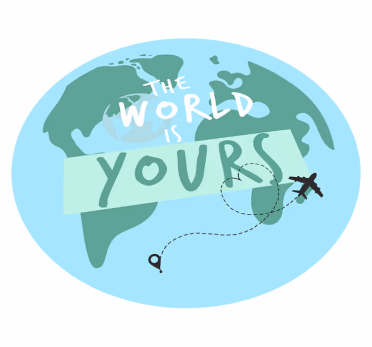 World Travel Adventure world map vinyl rug - TenStickers