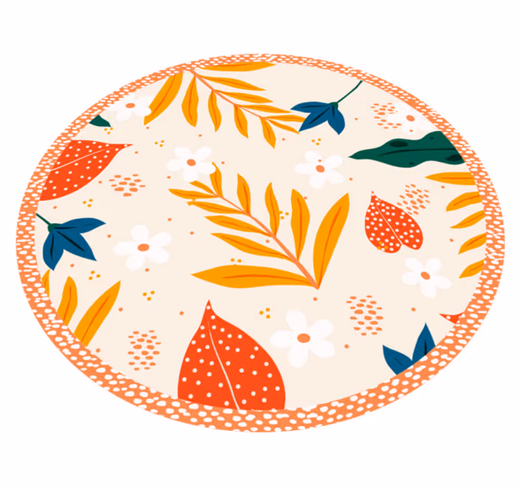 Autumnal Botanical Pattern floral vinyl rug - TenStickers