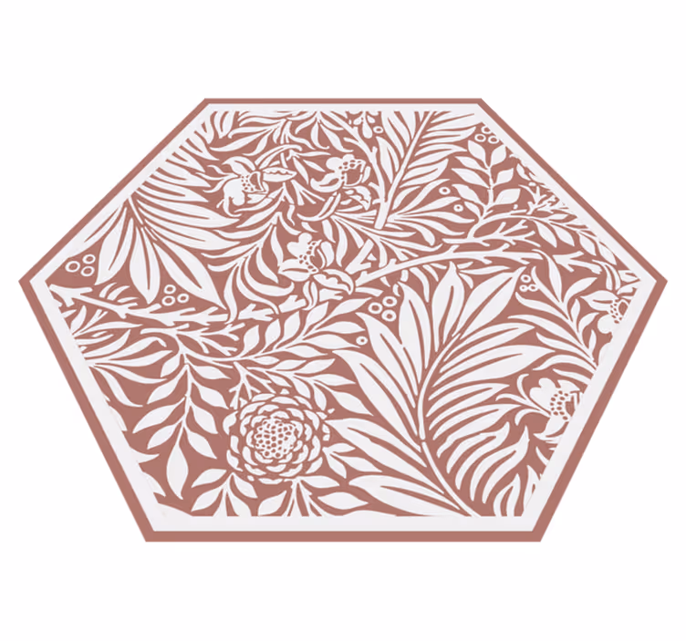 Gray Ornament modern vinyl rug - TenStickers