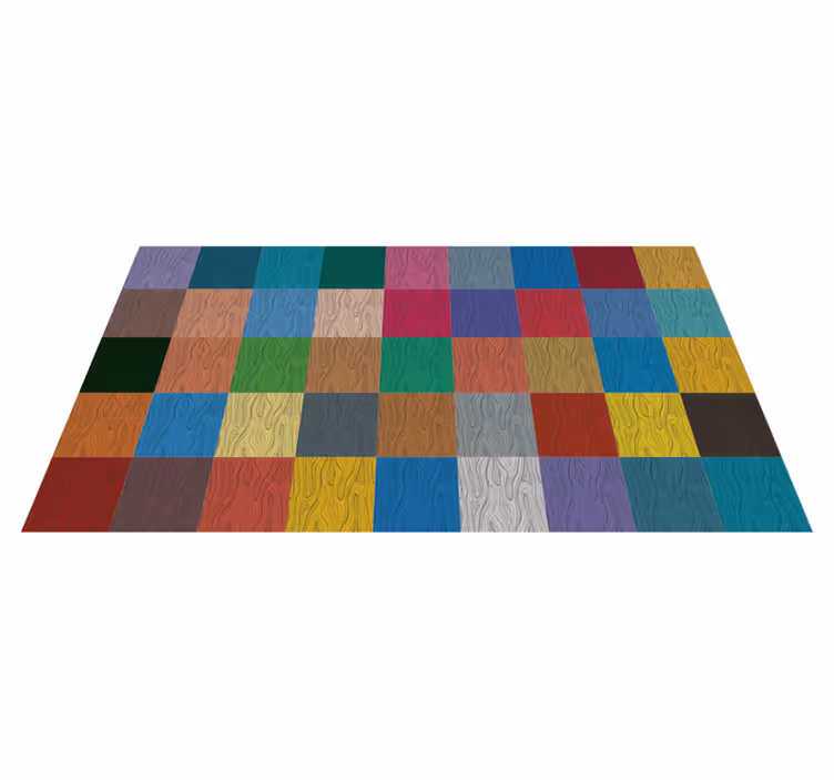 vinyl rug colourful blocks bedroom rug - TenStickers