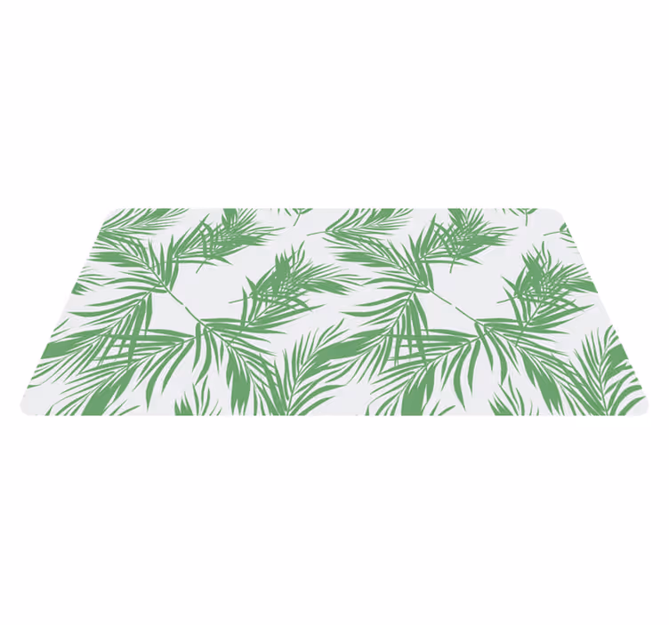 Palm leaves mint floral rug - TenStickers