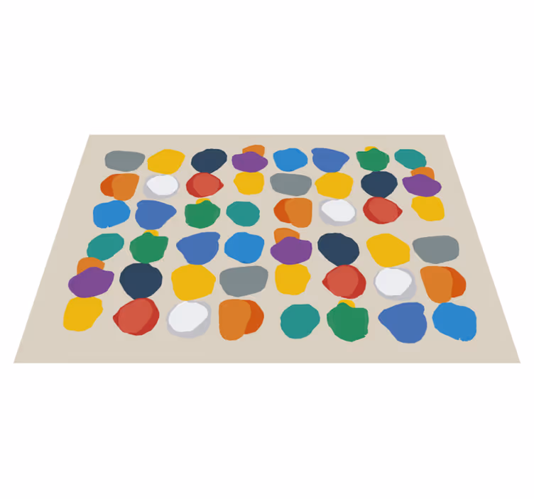 Colorful Pebble Shapes geometric rug - TenStickers