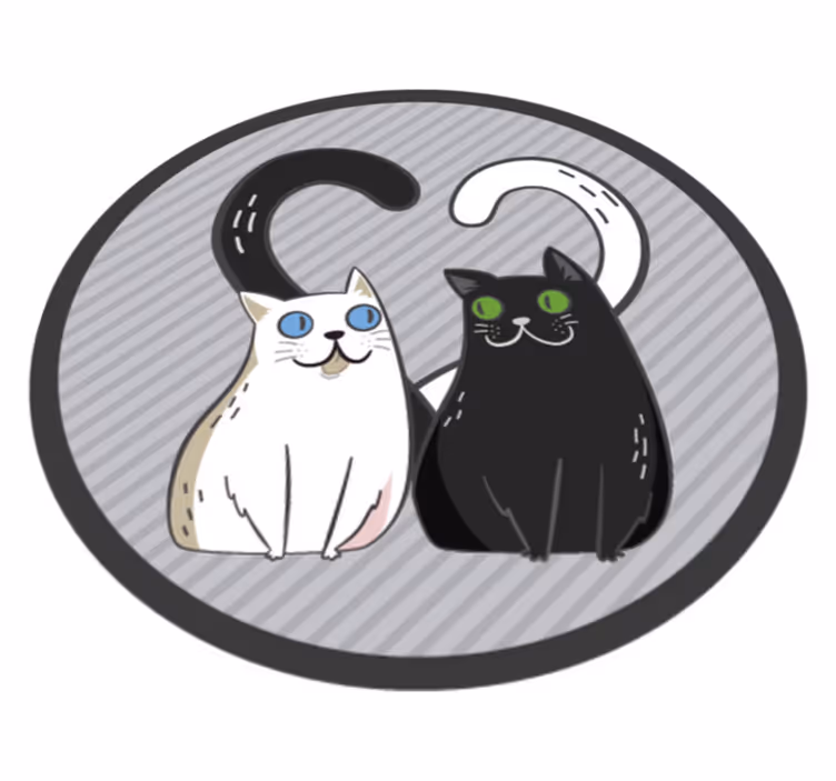 Cuddly Felines animal vinyl rug - TenStickers