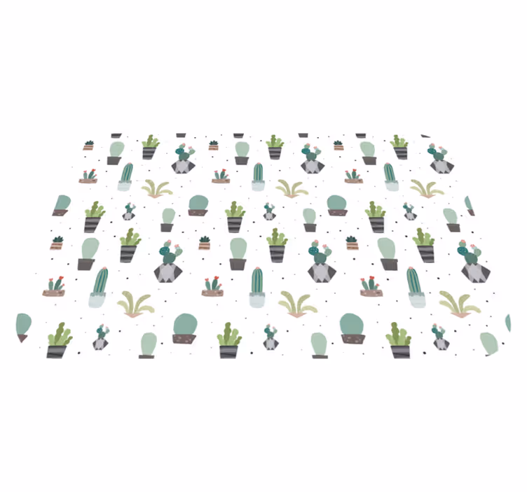 Cactus Pattern floral vinyl rug - TenStickers