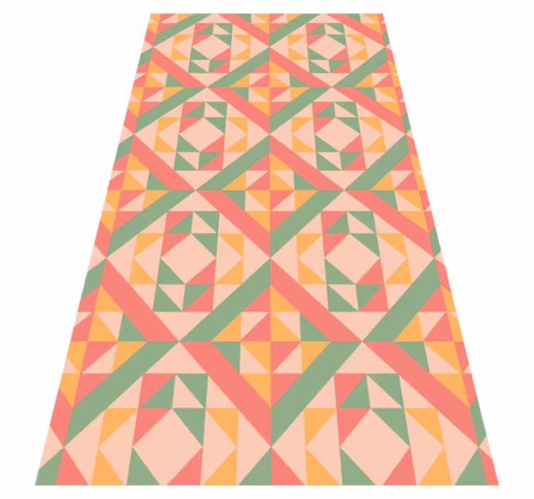 Geometric Patterned Ensemble geometric vinyl rug - TenStickers