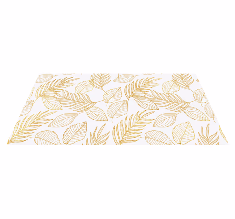 Leaf Motif Illustration floral vinyl rug - TenStickers