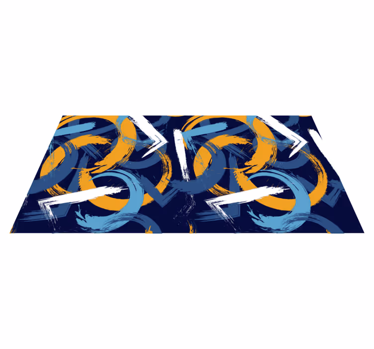 Abstract Swirls geometric vinyl rug - TenStickers
