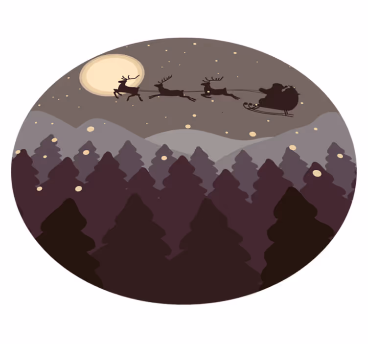 Festive Night Scene Christmas vinyl rug - TenStickers