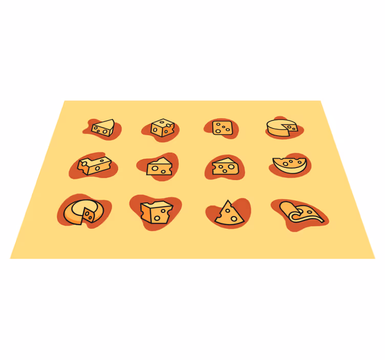 Cheerful Cheese kids vinyl rug - TenStickers