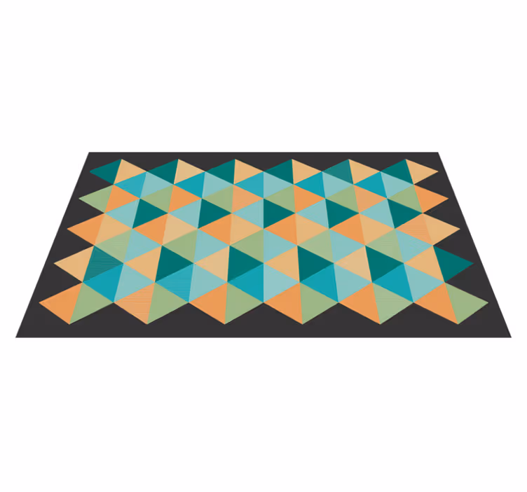 Geometric Patterned Composition geometric vinyl rug - TenStickers