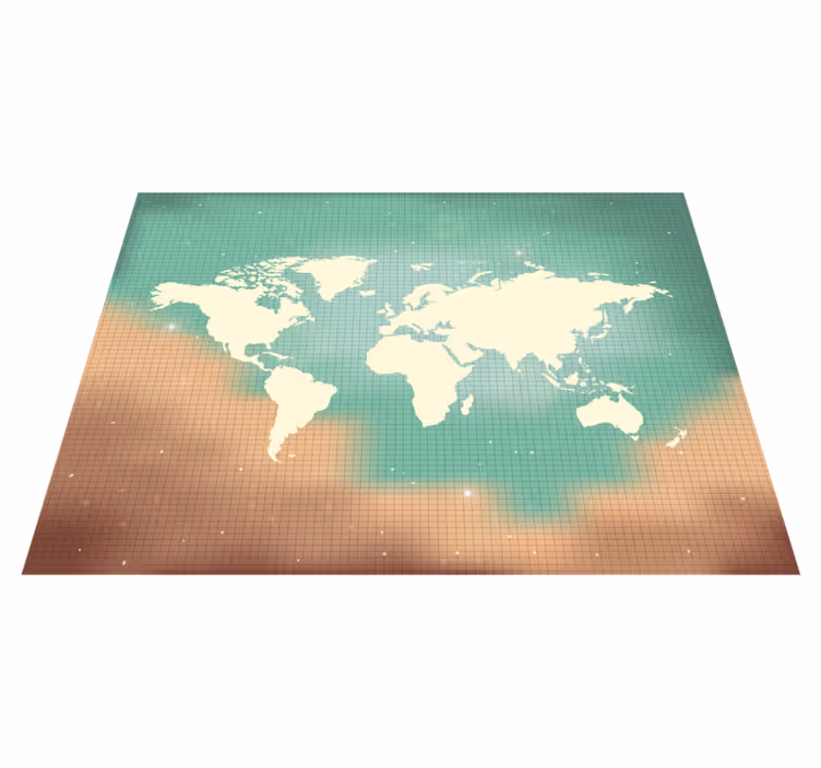 World Map Illustration world map vinyl rug - TenStickers