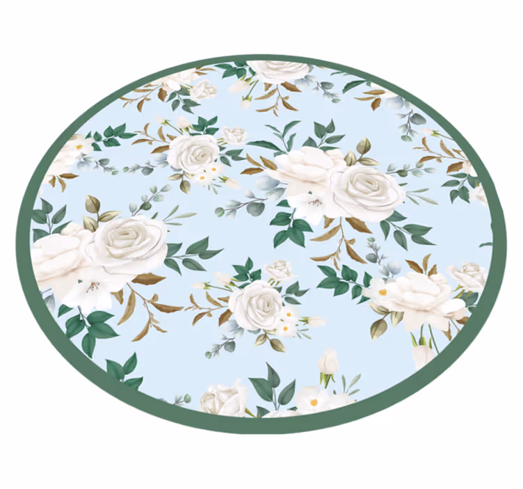 Elegant roses pattern kitchen floor tiles - TenStickers