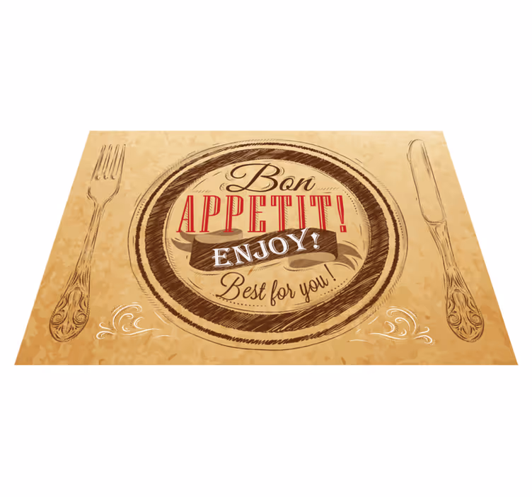 Bon Appetit Enjoy custom rug - TenStickers