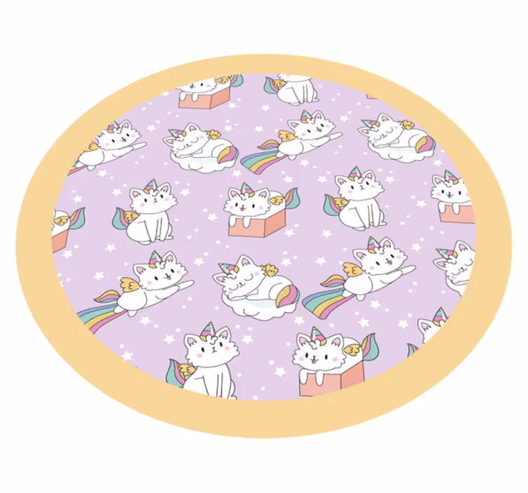 Unicorn Cat Adventure kids vinyl rug - TenStickers