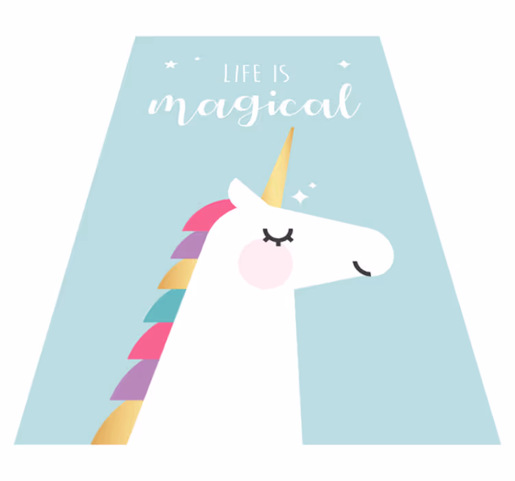 life is magical with unicorn vinyl rug - TenStickers