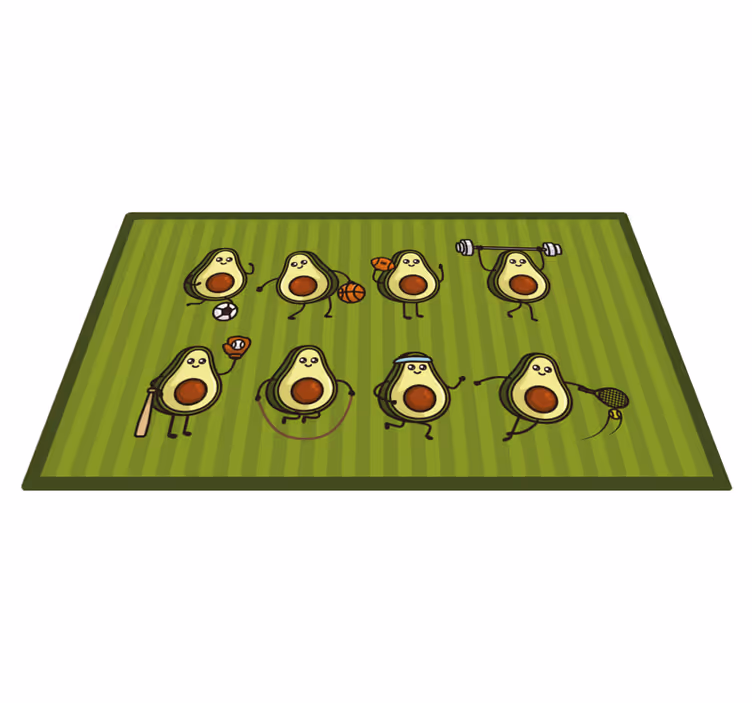 Avocado Characters kids vinyl rug - TenStickers