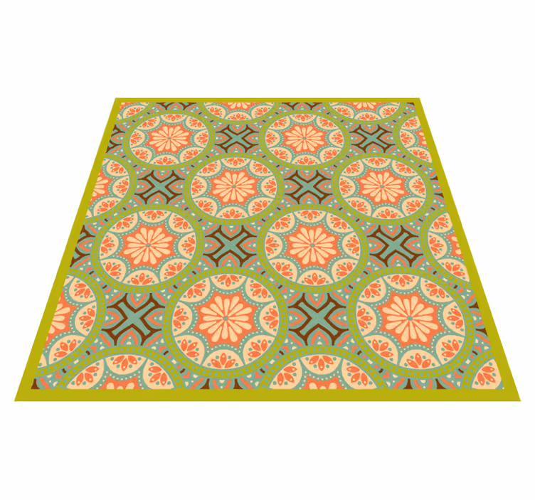 Ornate Tiled Pattern bathroom vinyl rug - TenStickers