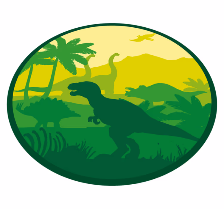 Dinosaur Adventure Scene nursery vinyl rug - TenStickers