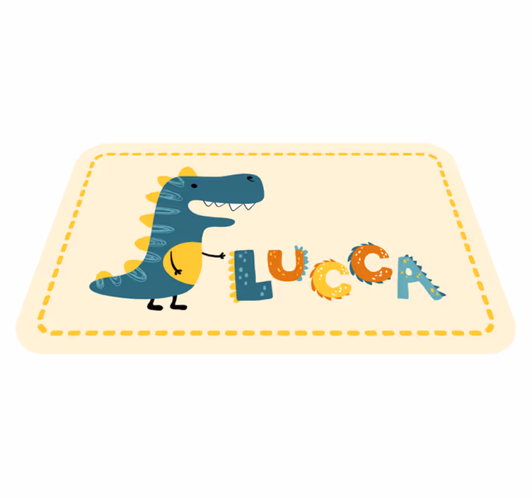 Playful Dinosaur custom vinyl rug - TenStickers