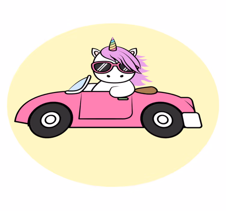 Unicorn Drive Decor kids vinyl rug - TenStickers