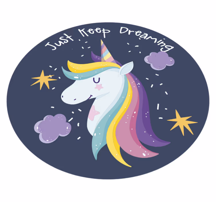 Keep Dreaming Unicorn kids vinyl rug - TenStickers