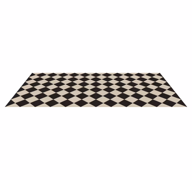 Classic Checker Pattern tile vinyl rug - TenStickers