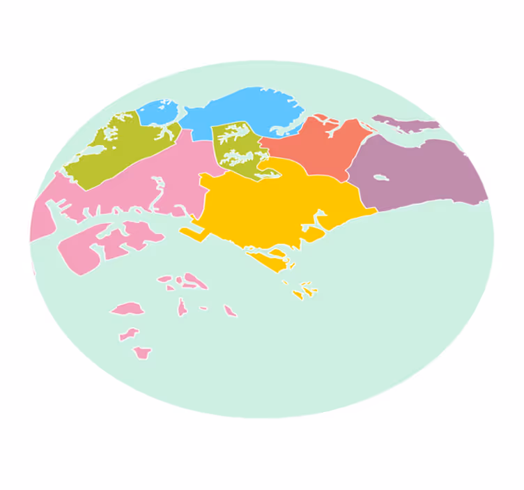 Singapore  colourful world map rug - TenStickers