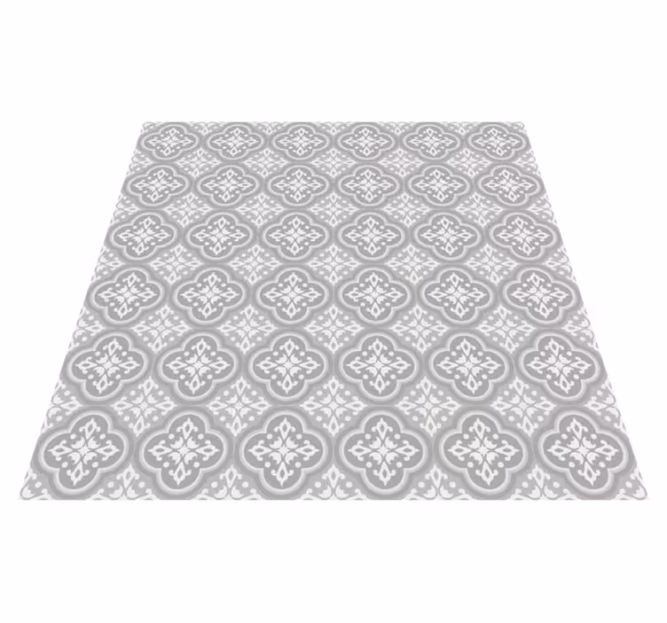 Patterned Symmetry tile vinyl rug - TenStickers