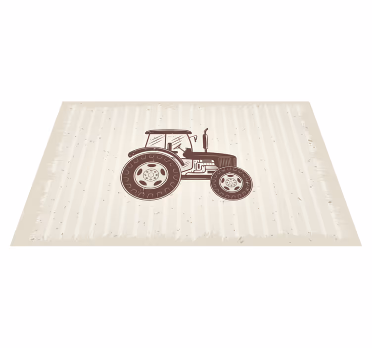 Rustic Tractor Representation textured vinyl rug - TenStickers