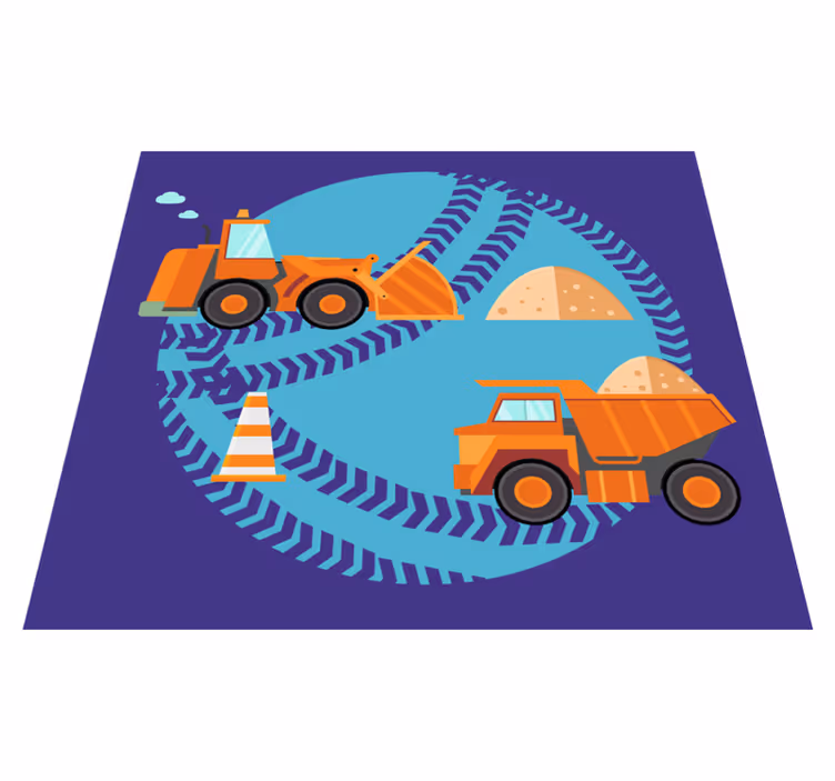 Construction Playzone kids vinyl rug - TenStickers
