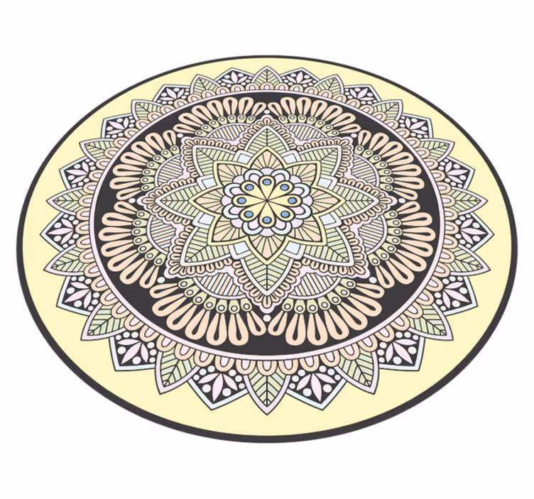 Complex Circular Motif mandala vinyl rug - TenStickers