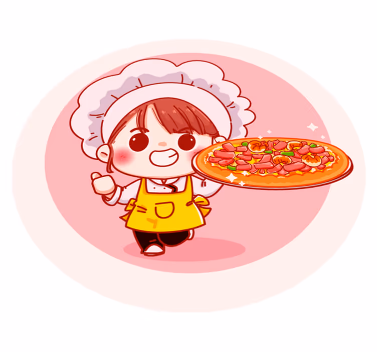 Cheerful Chef Illustration kids vinyl rug - TenStickers