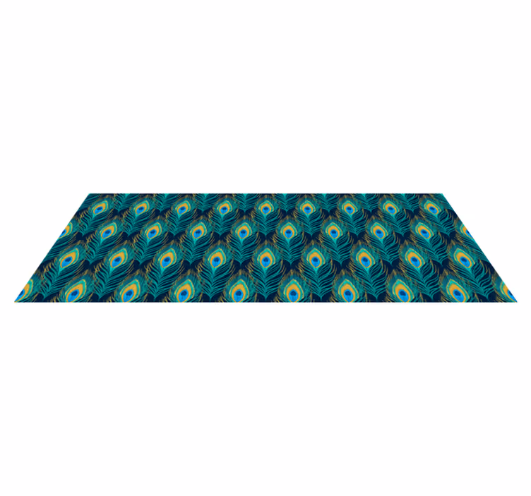 Peacock Feather Elegance animal vinyl rug - TenStickers