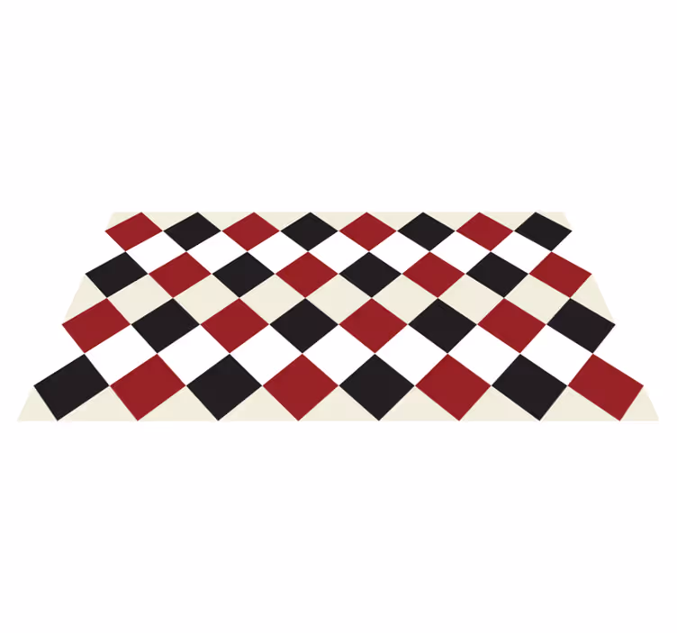 Traditional checkerboard kitchen vinyl rug - TenStickers