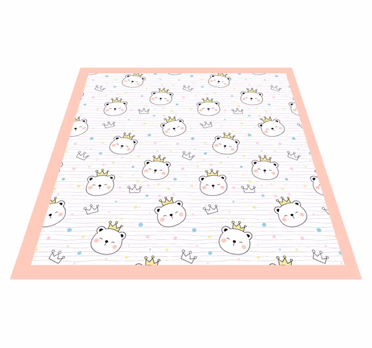 Crowned Animal Characters kids vinyl rug - TenStickers