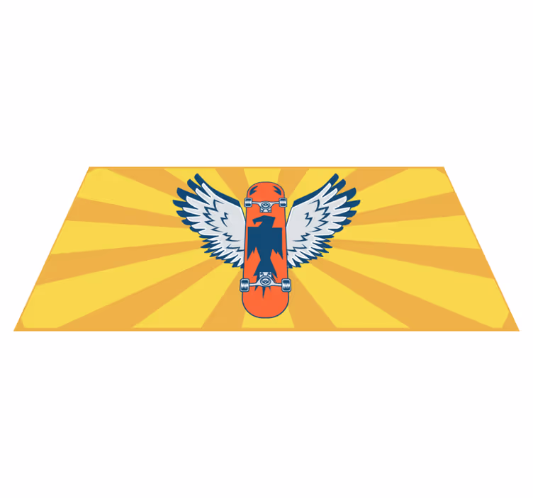Skateboard Wings Decor kids vinyl rug - TenStickers