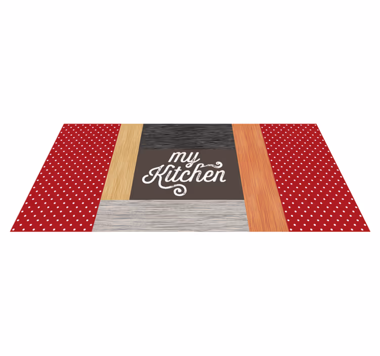 My space with textures kitchen vinyl rug - TenStickers