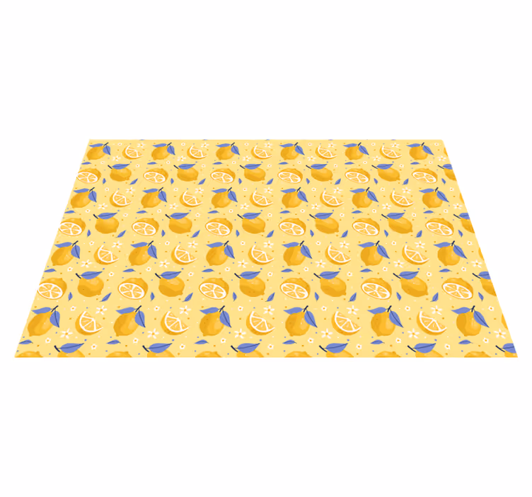 Lemon pattern delight kitchen vinyl rug - TenStickers