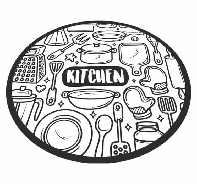 Essentials graphic circular vinyl rug - TenStickers