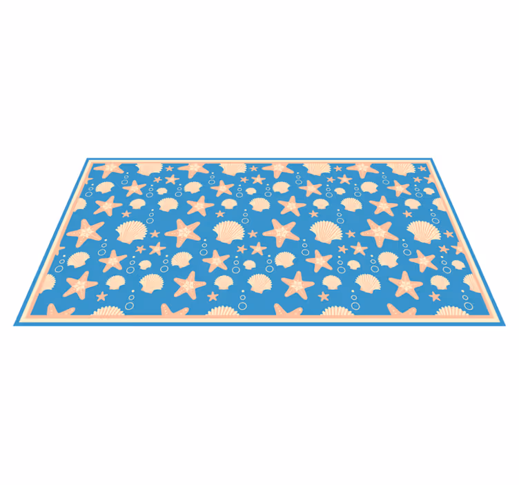 Marine Motif Composition bathroom vinyl rug - TenStickers