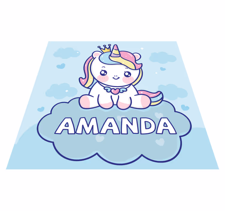 Kids vinyl rug custom baby unicorn - TenStickers