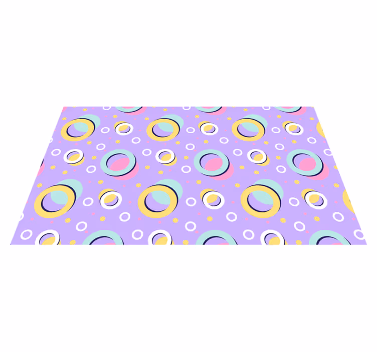 Lively circular elements kids vinyl rug - TenStickers