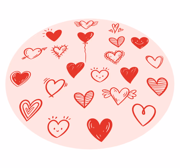 Heart illustration teen vinyl rug - TenStickers