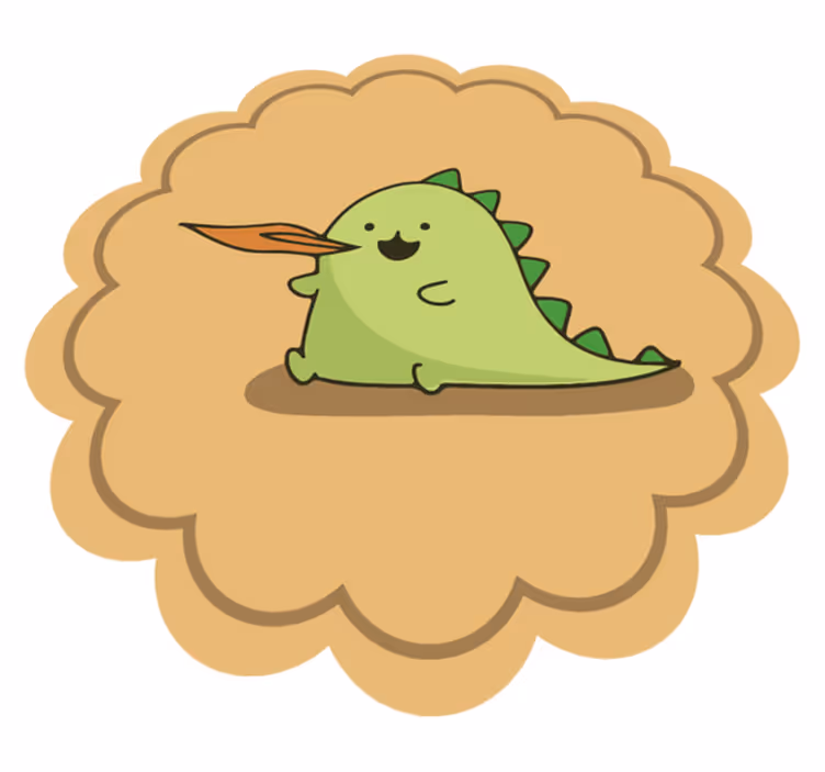Dinosaur cartoon sitting breathing fire rug - TenStickers