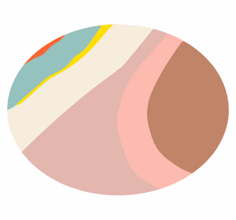 Gentle Hue Currents circular vinyl rug - TenStickers